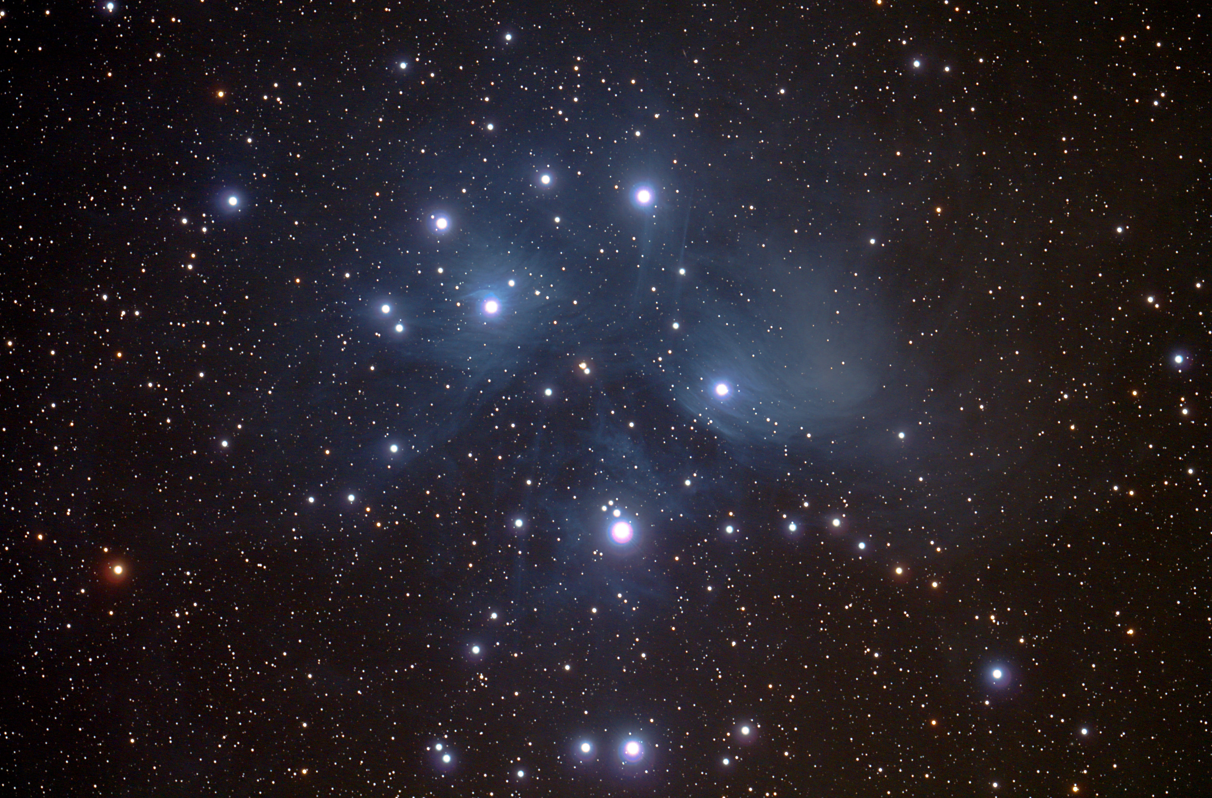 The Pleiades star cluster, imaged at AHSP